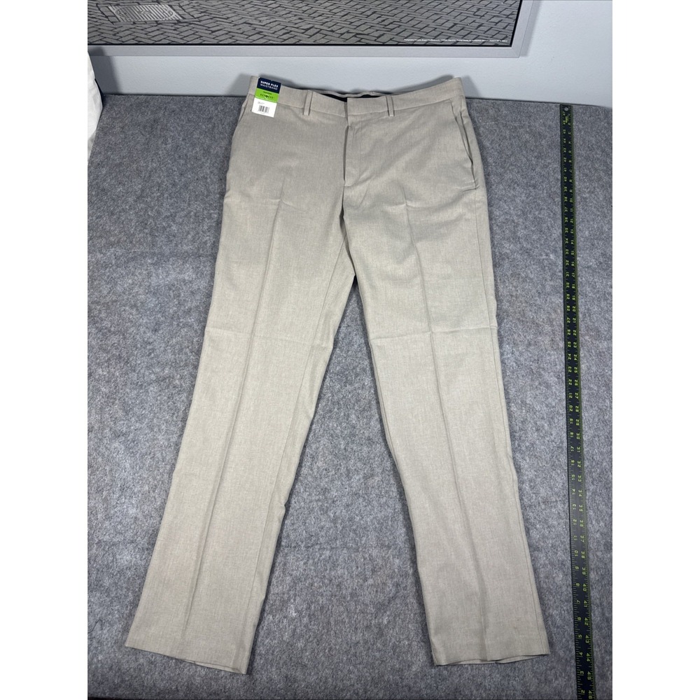 Kenneth Cole Reaction Techni-Cole Slim Fit Performance Pant Tan 38x34 NEW